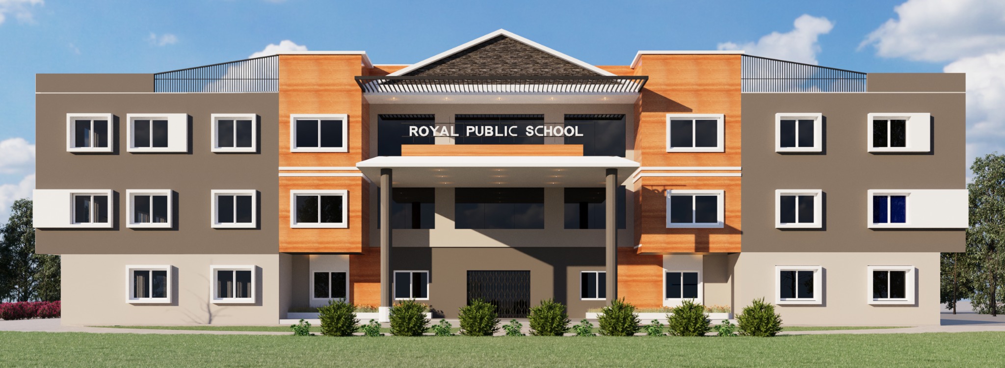 Royal Public School Deori proposed building front elevation